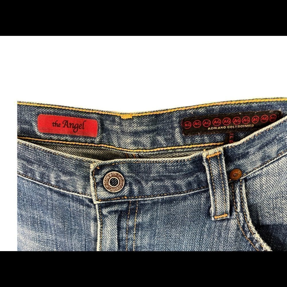Men's Adriano Goldschmied Angel Cut Distressed Basic Wash Denim Straight Leg 36W